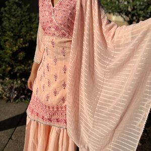Elegant Pink Embroidered Traditional Dress